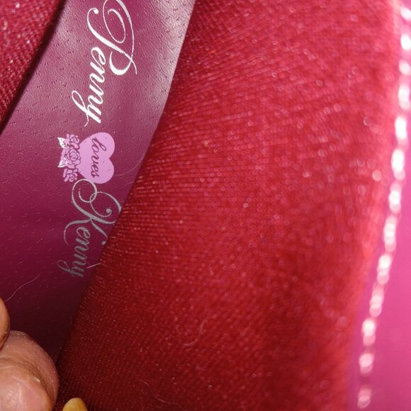 EUC Burgundy Suede Pom-Pom Ankle Boots - Picture 3 of 5